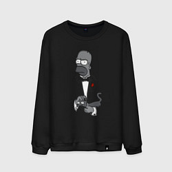 Свитшот хлопковый мужской Homer godfather, цвет: черный