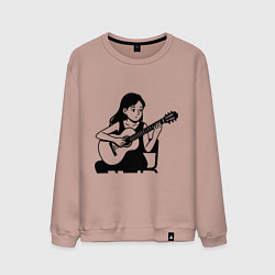 Мужской свитшот Классическая гитаристка аниме