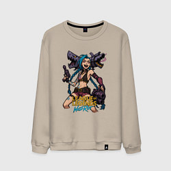 Свитшот хлопковый мужской Джинкс League of Legends, цвет: миндальный