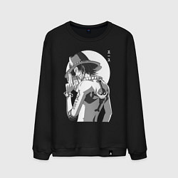 Свитшот хлопковый мужской One piece Луффи взрослый, цвет: черный