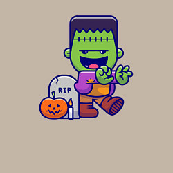 Свитшот хлопковый мужской Милый Франкенштейн, цвет: миндальный — фото 2