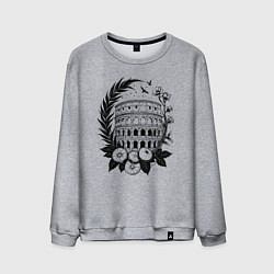 Мужской свитшот Колизей в цвету: аромат Италии