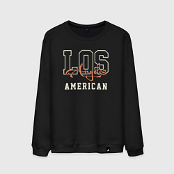 Свитшот хлопковый мужской Los Angeles american, цвет: черный