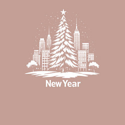 Свитшот хлопковый мужской Новогодняя сказка Нью-Йорка, цвет: пыльно-розовый — фото 2