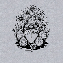 Свитшот хлопковый мужской Пасхальный букет с яйцами, цвет: меланж — фото 2