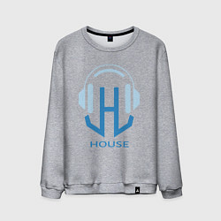 Свитшот хлопковый мужской Логотип House Music, цвет: меланж