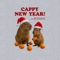 Свитшот хлопковый мужской Cappy new year с мандаринами, цвет: меланж — фото 2