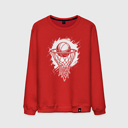 Свитшот хлопковый мужской Забитый мяч в кольцо, цвет: красный