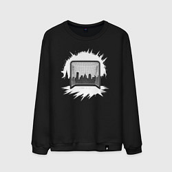 Свитшот хлопковый мужской Уличная хоккейная рамка, цвет: черный