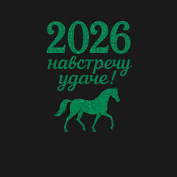 Свитшот хлопковый мужской 2026 навстречу удаче, цвет: черный — фото 2
