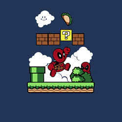 Свитшот хлопковый мужской Deadpool Mario, цвет: тёмно-синий — фото 2