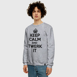 Свитшот хлопковый мужской Keep Calm & Twerk it, цвет: меланж — фото 2