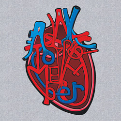 Свитшот хлопковый мужской A Day To Remember: Heart, цвет: меланж — фото 2