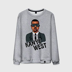 Свитшот хлопковый мужской Kanye West, цвет: меланж