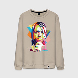 Свитшот хлопковый мужской Kurt Cobain: Colors, цвет: миндальный