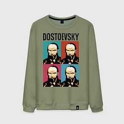 Свитшот хлопковый мужской Dostoevsky, цвет: авокадо