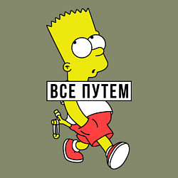 Свитшот хлопковый мужской Барт Симпсон: Все путем, цвет: авокадо — фото 2