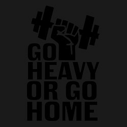 Свитшот хлопковый мужской Go heavy or go home, цвет: черный — фото 2