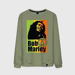 Свитшот хлопковый мужской Bob Marley: Jamaica, цвет: авокадо