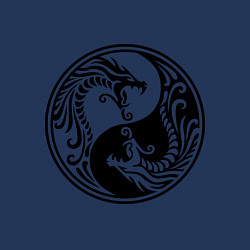 Свитшот хлопковый мужской Два дракона Инь Янь, цвет: тёмно-синий — фото 2