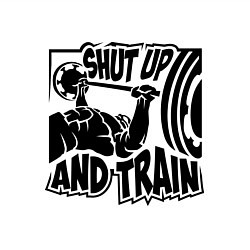 Свитшот хлопковый мужской Shut up and train, цвет: белый — фото 2