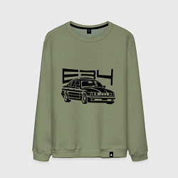Свитшот хлопковый мужской BMW E34, цвет: авокадо