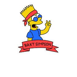 Свитшот хлопковый мужской Bart Simpson: Peace, цвет: белый — фото 2