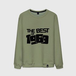 Свитшот хлопковый мужской The best of 1969, цвет: авокадо