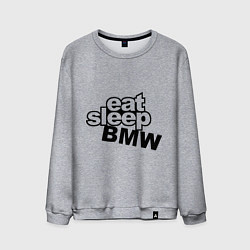 Свитшот хлопковый мужской Eat Sleep BMW, цвет: меланж