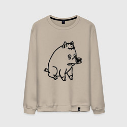 Свитшот хлопковый мужской Pig, цвет: миндальный