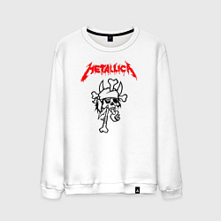 Свитшот хлопковый мужской Metallica: Pushead Skull, цвет: белый