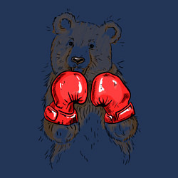 Свитшот хлопковый мужской Bear Boxing, цвет: тёмно-синий — фото 2