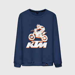Свитшот хлопковый мужской KTM белый, цвет: тёмно-синий