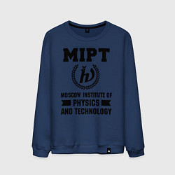 Свитшот хлопковый мужской MIPT Institute цвета тёмно-синий — фото 1