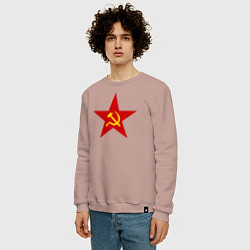 Свитшот хлопковый мужской Звезда СССР, цвет: пыльно-розовый — фото 2