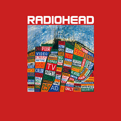 Свитшот хлопковый мужской Radiohead, цвет: красный — фото 2