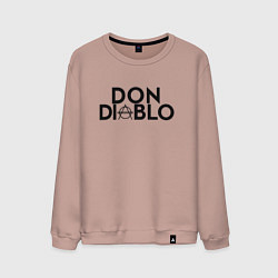 Свитшот хлопковый мужской Don Diablo, цвет: пыльно-розовый
