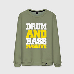 Свитшот хлопковый мужской DRUM AND BASS MASSIVE, цвет: авокадо