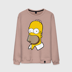 Свитшот хлопковый мужской Sad Homer, цвет: пыльно-розовый