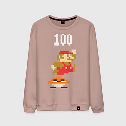 Свитшот хлопковый мужской Mario: 100 coins, цвет: пыльно-розовый