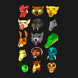 Свитшот хлопковый мужской Hotline Miami Masks, цвет: черный — фото 2