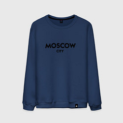 Свитшот хлопковый мужской Moscow City цвета тёмно-синий — фото 1