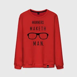 Свитшот хлопковый мужской Kingsman: Manners maketh man, цвет: красный