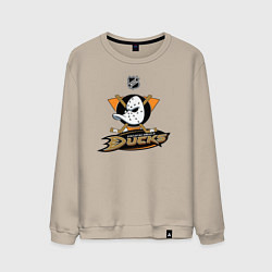 Свитшот хлопковый мужской NHL: Anaheim Ducks, цвет: миндальный