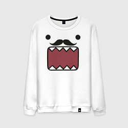 Свитшот хлопковый мужской Domo Kun Moustache, цвет: белый