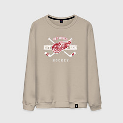 Свитшот хлопковый мужской Detroit Red Wings: Est.1926, цвет: миндальный