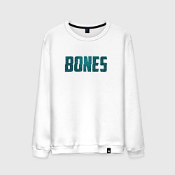 Свитшот хлопковый мужской Bones, цвет: белый