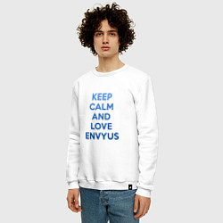 Свитшот хлопковый мужской Keep Calm & Love Envyus, цвет: белый — фото 2