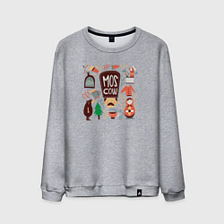 Свитшот хлопковый мужской Moscow Pack, цвет: меланж