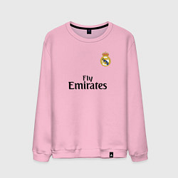 Свитшот хлопковый мужской Real Madrid: Fly Emirates, цвет: светло-розовый